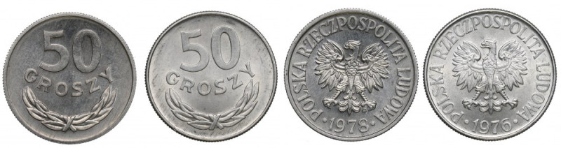 PRL, Zestaw 50 groszy 1976-78 Piękne egzemplarze. 

Polen, Poland