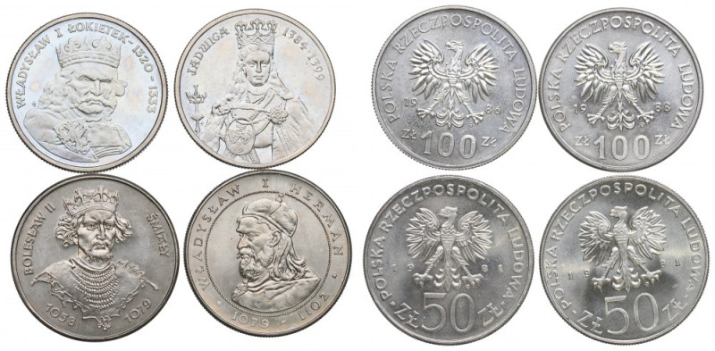 PRL, Zestaw 50-100 złotych - władcy Polski Piękne egzemplarze. 

Polen, Poland...