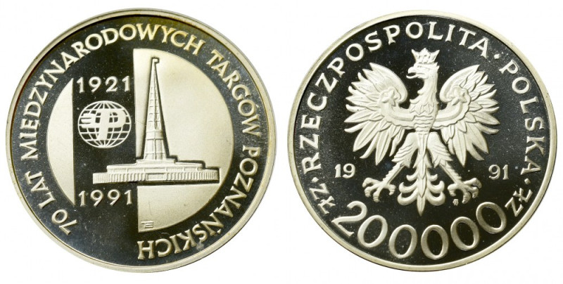 III RP, 200.000 złotych 1991 MTP Menniczy stan zachowania. 

Polen, Poland