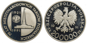 III RP, 200 000 zł, 70th Poznań International Fair 1921-1991