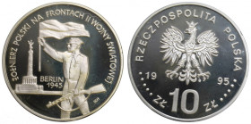 III RP, 10 złotych 1995 Żołnierz Polski na frontach II Wojny Światowej Berlin 1945