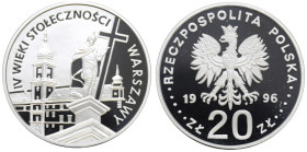 III RP, 20 złotych 1996 IV wieki stołeczności Warszawy