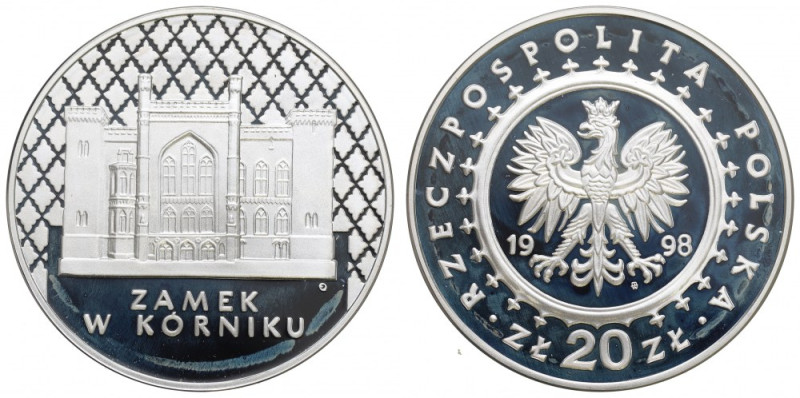 III RP, 20 złotych 1998 Zamek w Kórniku Nalot. 
Grade: Proof/Proof- 

Polen, ...