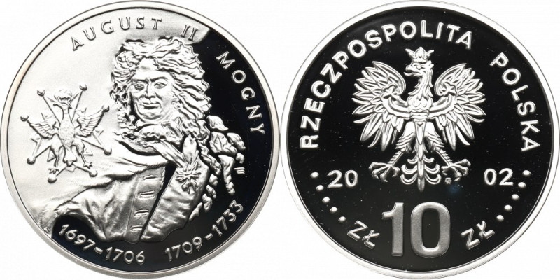 III RP, 10 złotych 2002 - August II Mocny Menniczy egzemplarz. 
Grade: Proof 
...