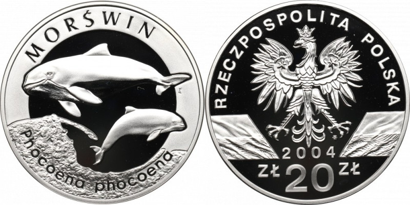 III RP, 20 złotych 2004 Morświn Piękny lustrzany egzemplarz..

Grade: Proof 
...