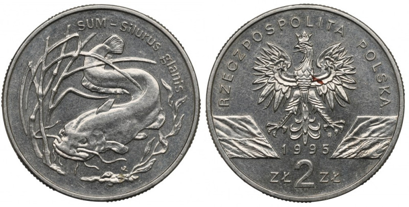 III RP, 2 złote 1995 Sum Piękny egzemplarz, kilka drobnych skaleczeń. 
Grade: A...