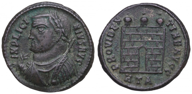 Roman Empire, Licinius I, Follis Heraclea Ładny egzemplarz. Awers: popiersie aug...