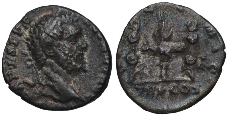 Roman Empire, Septimius Severus, Denarius Ładny egzemplarz rzadkiej i poszukiwan...