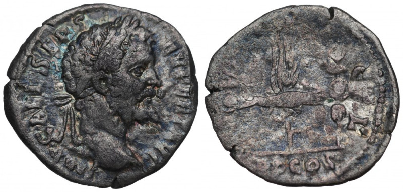 Roman Empire, Septimius Severus, Denarius Czytelny egzemplarz rzadkiej i poszuki...