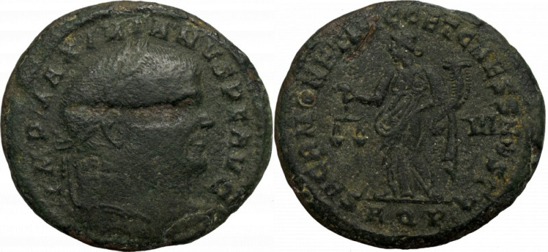 Roman Empire, Maximian Herculius, Follis Aquilea Czytelny egzemplarz. Awers: gło...