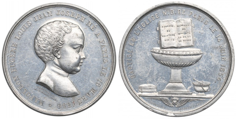 Francja, Medal chrzciny księcia Napoleona 1856 Bardzo ładnie zachowany medal. Ry...