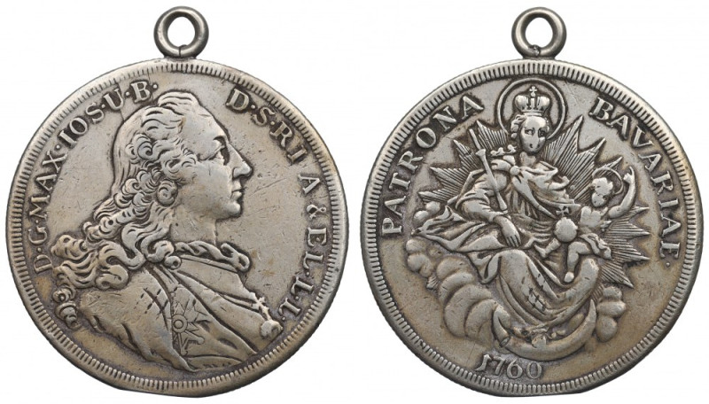Niemcy, Bawaria, Medal na wzór talara Medal religijny wykonany na wzór monety ta...