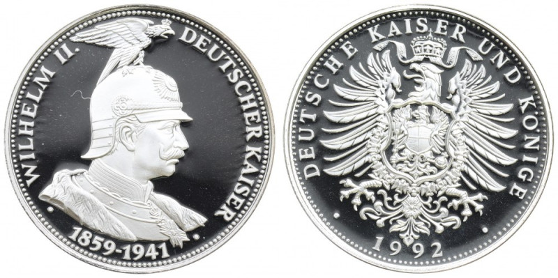 Germany, Medal Wilhelm II 1992 - silver Menniczy egzemplarz ciekawszej serii. Sr...