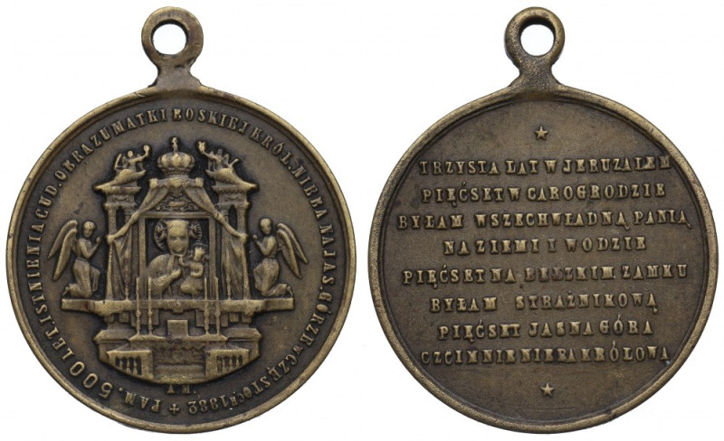 Polska, Medal pamiątka 500 lat obrazu Jasnogórskiego 1882 Bardzo ładny egzemplar...