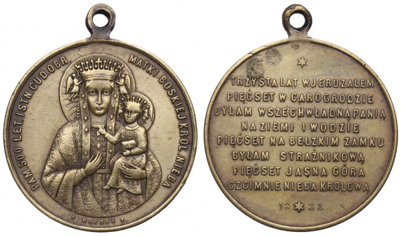 Polska, Medal pamiątka 500 lat obrazu Jasnogórskiego 1882 Bardzo ładny egzemplar...