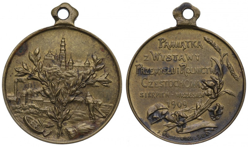 Polska, Medal pamiątka wystawy Częstochowa 1909 Ciekawszy, rzadszy w handlu meda...