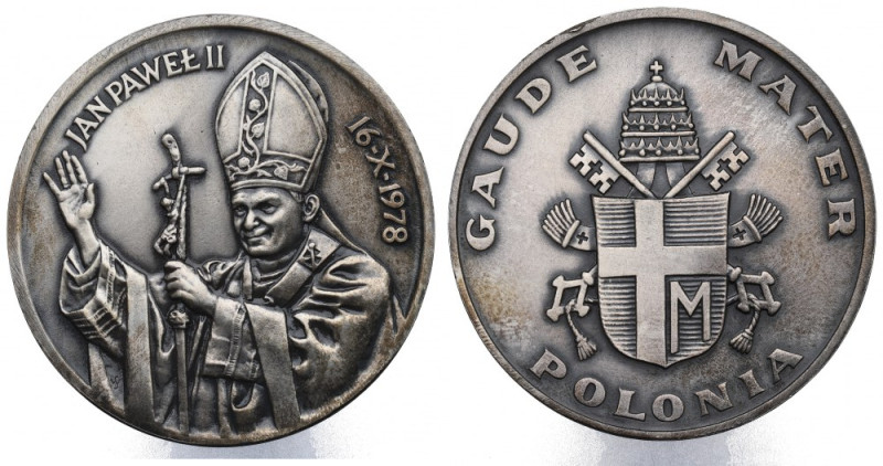 Medal Jan Paweł II - Gaude Mater Polonia Bały metal, średnica 69,3 mm, waga 129,...