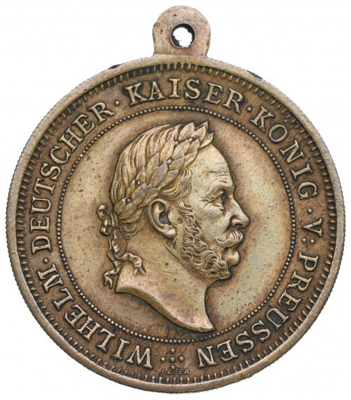 Śląsk, Medal 70-lecia Królewskiego Pułku Grenadierów z Legnicy 1887 Ciekawe pami...