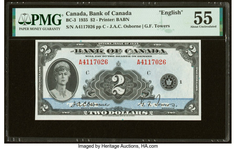Canada Bank of Canada $2 1935 BC-3 PMG About Uncirculated 55. 

HID09801242017

...