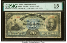 Canada Toronto, ON- Dominion Bank $20 2.1.1925 Ch.# 220-20-08 PMG Choice Fine 15. Tape and lightened annotations are noted. 

HID09801242017

© 2022 H...