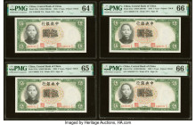China Central Bank of China 5 Yuan 1936 Pick 213c S/M#C300-96c Four Examples PMG Choice Uncirculated 64 EPQ; Gem Uncirculated 65 EPQ; Gem Uncirculated...
