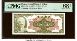 China Central Bank of China 5 Yuan 1945 (ND 1948) Pick 388 S/M#C302-2 PMG Superb Gem Unc 68 EPQ. 

HID09801242017

© 2022 Heritage Auctions | All Righ...