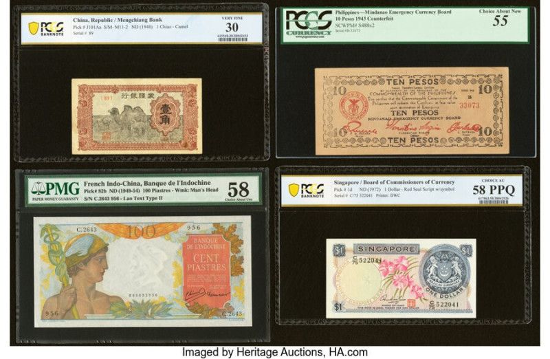 China, French Indochina, Philippines, Singapore & Tibet Group Lot of 6 Examples....