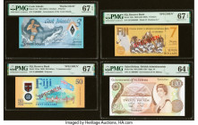 Cook Islands Government of the Cook Islands 3 Dollars ND (2021) Pick 11a* Replacement PMG Superb Gem Unc 67 EPQ; Fiji Reserve Bank of Fiji 50 Dollars ...