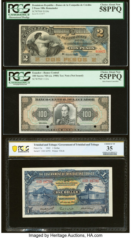 Dominican Republic, Ecuador and Trinidad & Tobago Group Lot of 3 Examples. Domin...