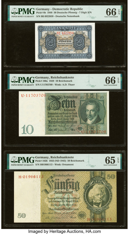 Germany German Gold Discount Bank 10; 50 Reichsmark 1929; 1933 (ND 1945) Pick 18...