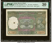 India Reserve Bank of India 100 Rupees ND (1937) Pick 20a Jhun4.7.1A PMG Very Fine 30. Staple holes at issue, spindle hole and an annotation present. ...