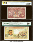 Madagascar Institut d'Emission Malgache 5000 Francs = 1000 Ariary ND (1966) Pick 60a PMG Very Fine 30; Malaya Board of Commissioners of Currency 50 Ce...