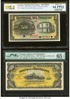 Paraguay Republica del Paraguay 50 Pesos Fuertes; 100 Pesos = 10 Pesos Oro 30.12.1920; 26.12.1907 Pick 145s; 159 Specimen/Issued PCGS Banknote Choice ...