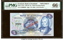 Scotland Bank of Scotland 5 Pounds 25.6.1982 Pick 112es Specimen PMG Gem Uncirculated 66 EPQ. 

HID09801242017

© 2022 Heritage Auctions | All Rights ...