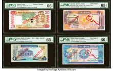 Sierra Leone Bank of Sierra Leone 20 Leones 24.8.1984 Pick 14pd Printer's Design PMG Gem Uncirculated 66 EPQ; Sudan Bank of Sudan 1; 50; 100 Pounds 19...