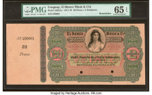Uruguay Banco Maua & Cia. Montevideo 20 Pesos = 2 Doblones 3.1.1876 Pick S292Ar Remainder PMG Gem Uncirculated 65 EPQ. Two POCs. 

HID09801242017

© 2...