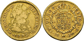 Lima. 1 escudo. 1772. JM. Atractiva. Rarísima. Conocemos tres ejemplares más