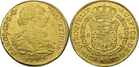 Lima. 8 escudos. 1772. JM. EBC/EBC+. Atractivo. Escasa