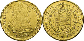 Lima. 8 escudos. 1773. JM. Escasa