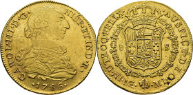 Lima. 8 escudos. 1786. MI