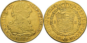 Lima. 8 escudos. 1787. MI. Tono
