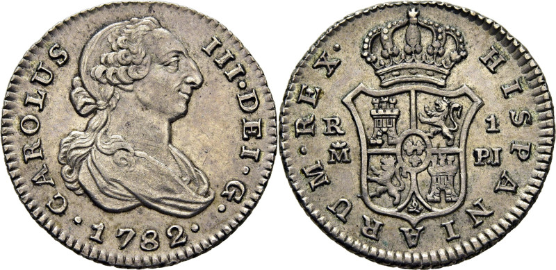 CARLOS III. Madrid. 1 real. 1782. PJ. Cy11394. 2´96 g. EBC o algo mejor/EBC-, al...