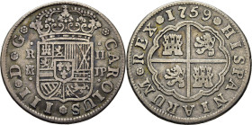 Madrid. 2 reales. 1759. JP. Suave tono