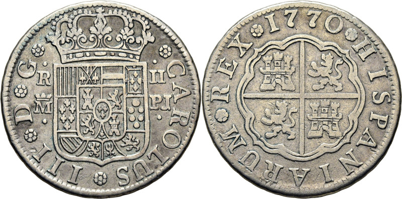 CARLOS III. Madrid. 2 reales. 1770. PJ. Cy11519. 5´66 g. Limpiada. MBC-