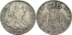 Madrid. 2 reales. 1775. PJ. Tono. Cierto atractivo