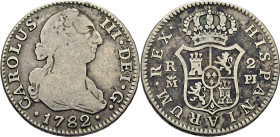 Madrid. 2 reales. 1782. PJ. Tono