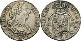 Madrid. 2 reales. 1787. DV. Casi EBC-. Tono