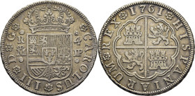 Madrid. 4 reales. 1761. JP. Suave tono rojizo. Escasa