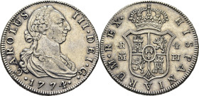 Madrid. 4 reales. 1774. PJ. EBC-/EBC. Atractiva. Muy rara