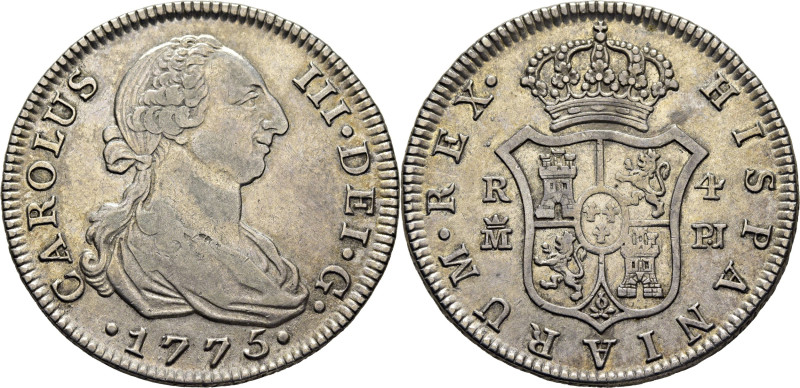 CARLOS III. Madrid. 4 reales. 1775. PJ. Cy11774. 13´34 g. Leves finas rayitas. A...